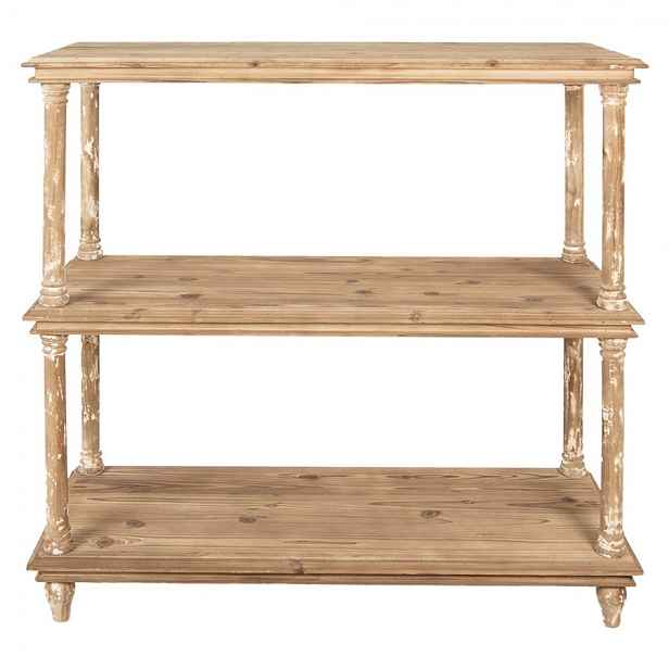 Přírodní antik dřevěný konzolový stolek / regál Bookrino - 110*40*113 cm Clayre & Eef