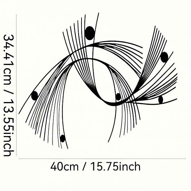 TEMU 1 ks moderní abstraktní geometrické kovové nástěnné umění, minimalistické lineární umění, vhodné pro domov, kancelář, vnitřní/venkovní ceduli,