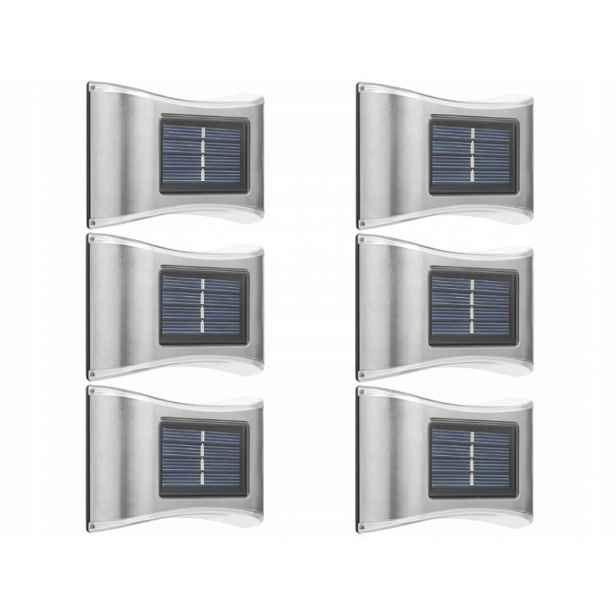6 x Kovová Led Lampa Ozdobná Solární Nástěnná Lampa Venkovní Soumrakový Senzor