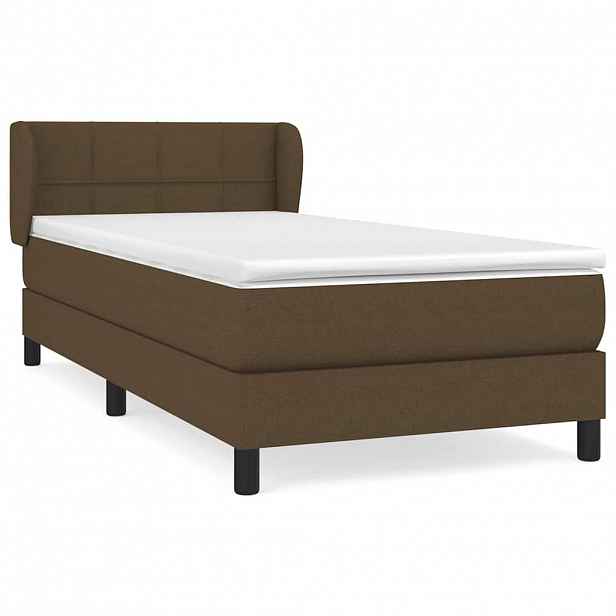 vidaXL Box spring postel s matrací tmavě hnědá 90x190 cm textil