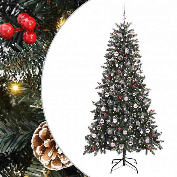 vidaXL Umělý vánoční stromeček Zelená 210 cm PVC, plast a ocel