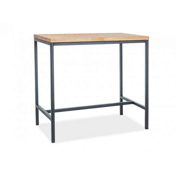 Barový stolek s dubovou deskou METRO 110x60x100