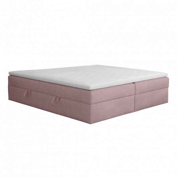 Fedve BOXSPRINGOVÁ POSTEL Huush 200x200 cm, Starorůžová