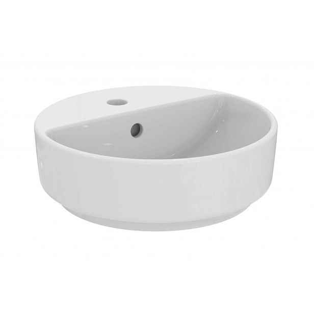Ideal Standard i.Life O - Umyvadlo na desku 40x40 cm, s přepadem, otvor pro baterii, bílá T573501