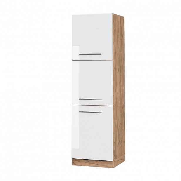 Vicco VYSOKÁ SKŘÍŇ Fame-Line, Bílá vysoký lesk/Zlatý mocný dub, 60 cm