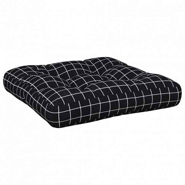 vidaXL Poduška na palety černá kostkovaná 58 x 58 x 10 cm látka oxford