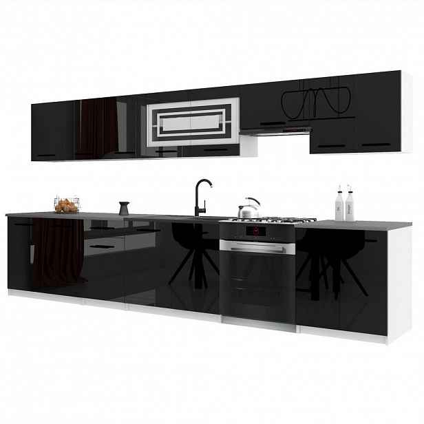 B BELINI GROUP KUCHYŇSKÁ LINKA Italia 3 320 cm, s pracovními deskami, Černá