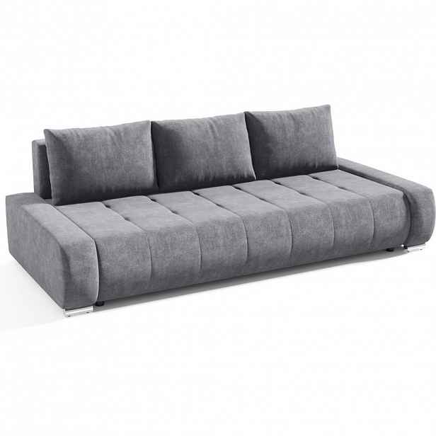 Beautysofa ROZKLÁDACÍ pohovka Draco 3místná, s úložným prostorem, šedá
