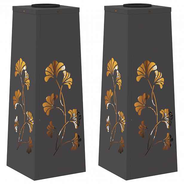 vidaXL Solární LED Cestovní Světlo 2 ks Teplá bílá 18 x 18 x 50 cm