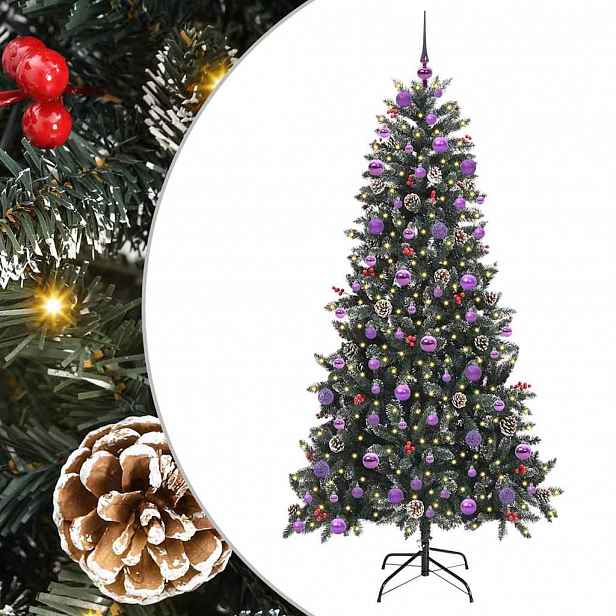 vidaXL Umělý vánoční stromeček Zelená 210 cm PVC, plast a ocel
