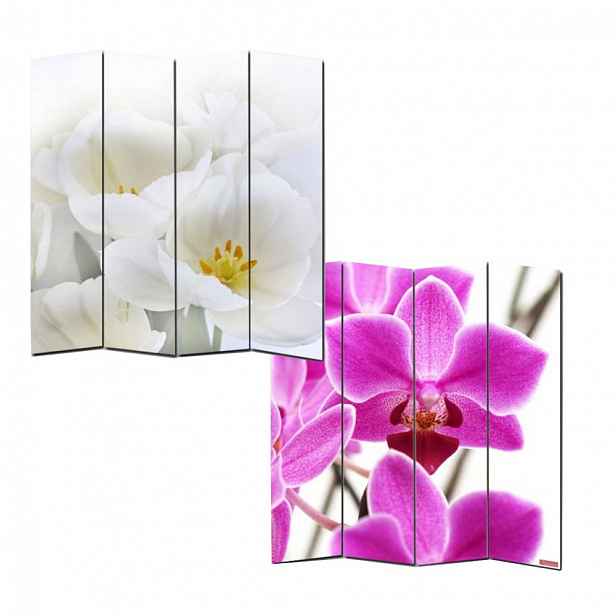 Designový paravan WH orchidej 160x180 cm (4-dílný)