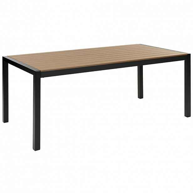 Beliani ZAHRADNÍ STŮL Hliník světle hnědý/černý 180/90 cm Vernio