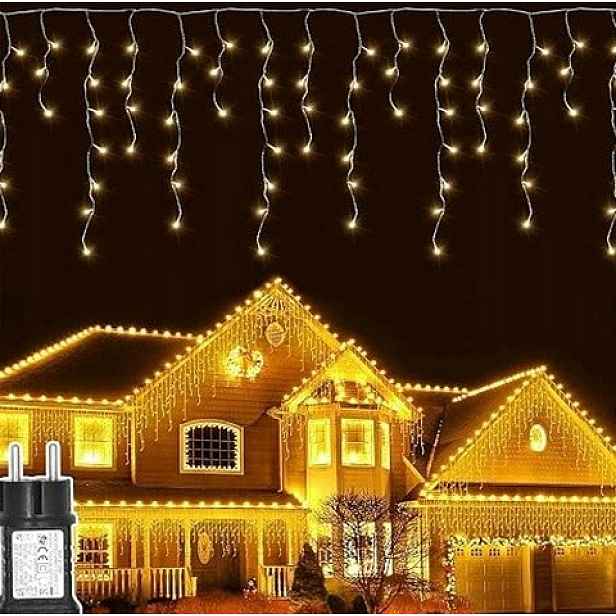 Led Světelný Řetěz 400 Diod Ledová Kapka 10 M Venkovní Vánoční