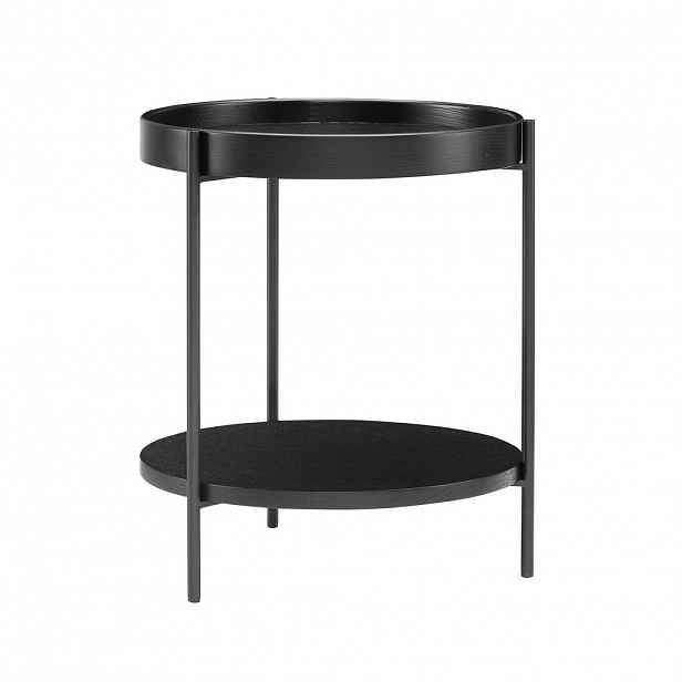 Livetastic ODKLÁDACÍ STOLEK, černá, kompozitní dřevo, 44/49 cm