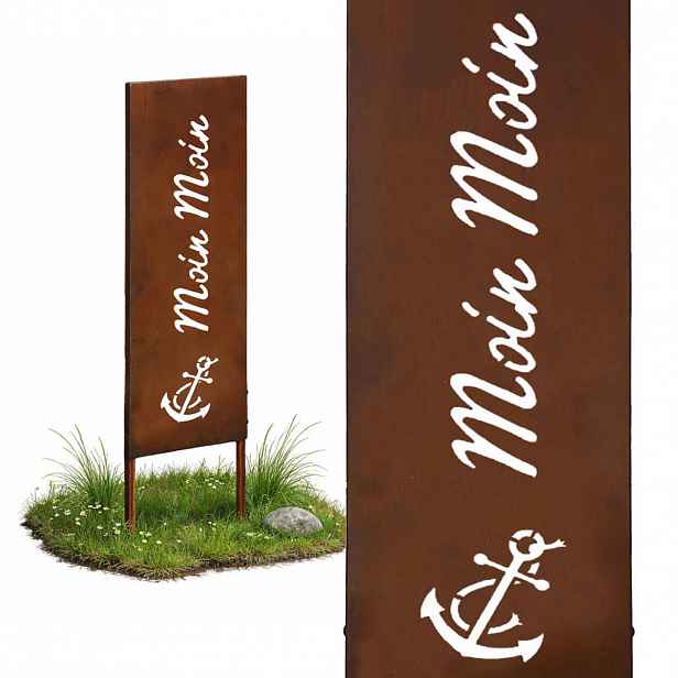 Relaxdays ZÁPICH Rezavě hnědý železo patina tabule 115 cm