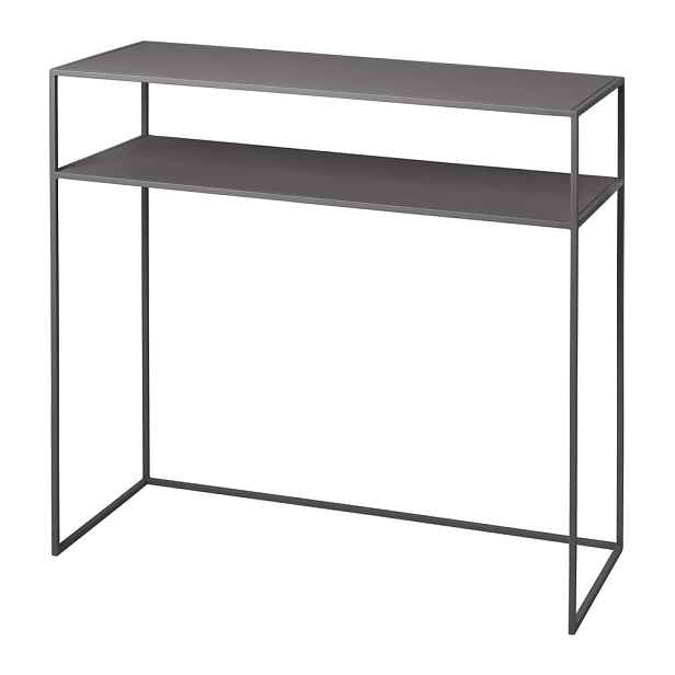 Tmavě šedý kovový konzolový stolek 35x85 cm Fera – Blomus