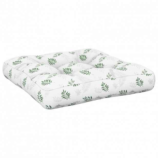 vidaXL Poduška na palety vzor listů 58 x 58 x 10 cm oxfordská látka