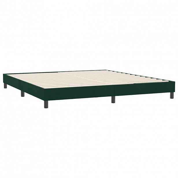 vidaXL Rám postele bez matrace tmavě zelená 180x220 cm samet