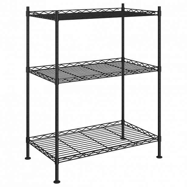 vidaXL Úložný regál 3 police 60 x 35 x 76 cm černý 150 kg