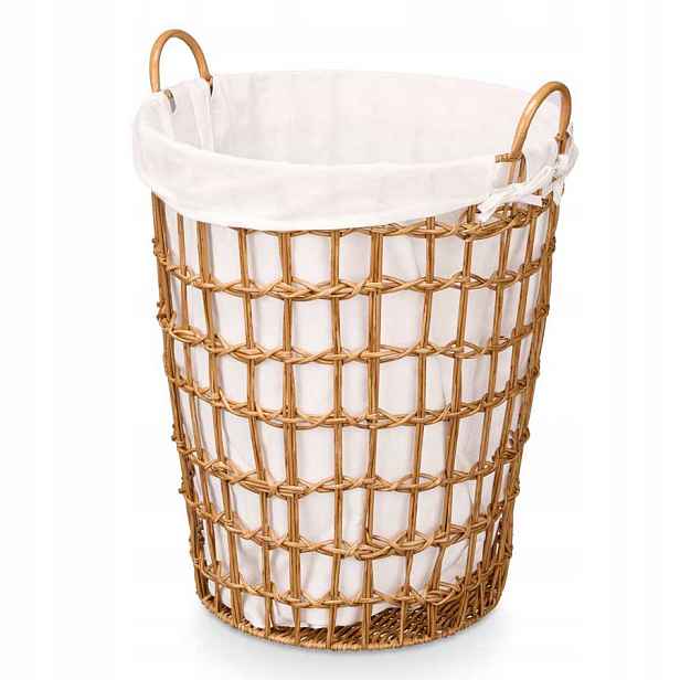 Koš na prádlo s úchyty, jednokomorový, 59 cm, hnědý