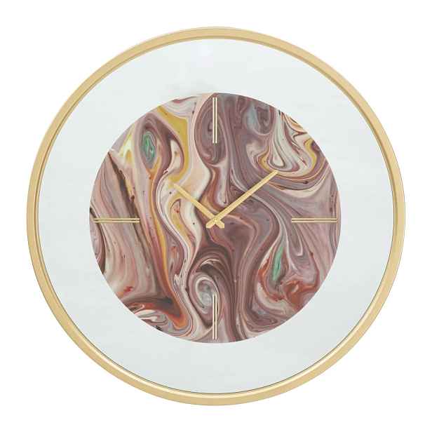 Mauro Ferretti Nástěnné hodiny Mirror 60 cm zlaté/vícebarevné
