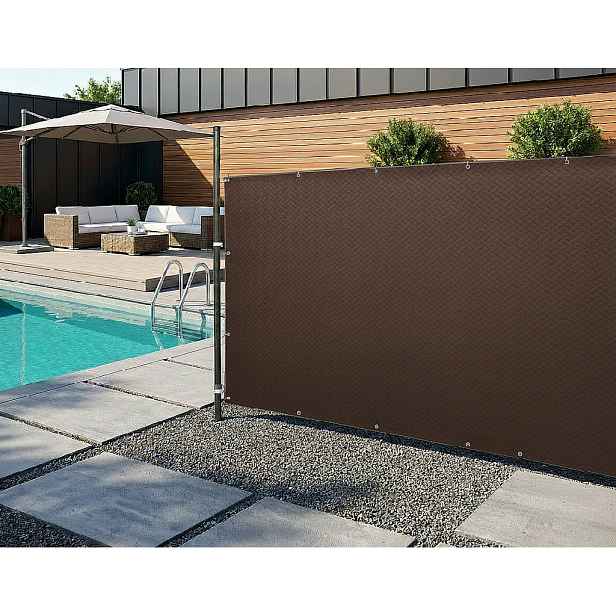 Stínící plotová zástěna 1,2x10 m PREMIUM, ratanový vzor hnědá, 240g/m2 MyBestHome