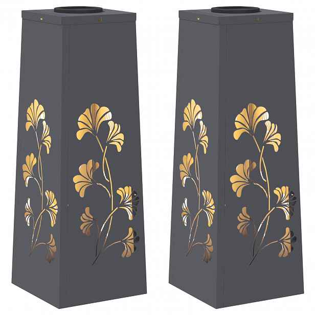 vidaXL Solární LED Cestovní Světlo 2 ks Teplá bílá 18 x 18 x 50 cm