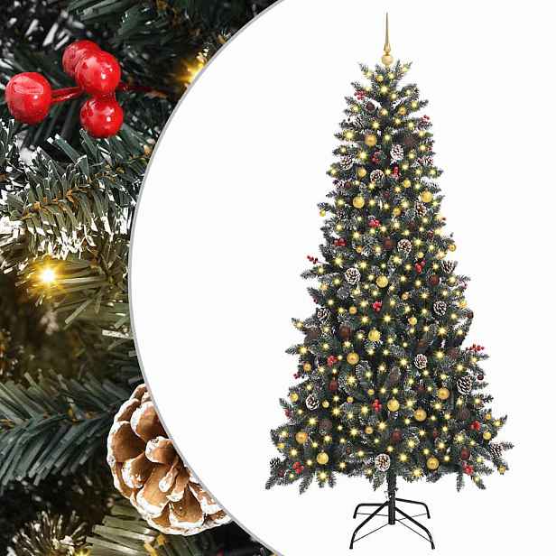vidaXL Umělý vánoční stromeček Zelená 240 cm PVC, plast a ocel