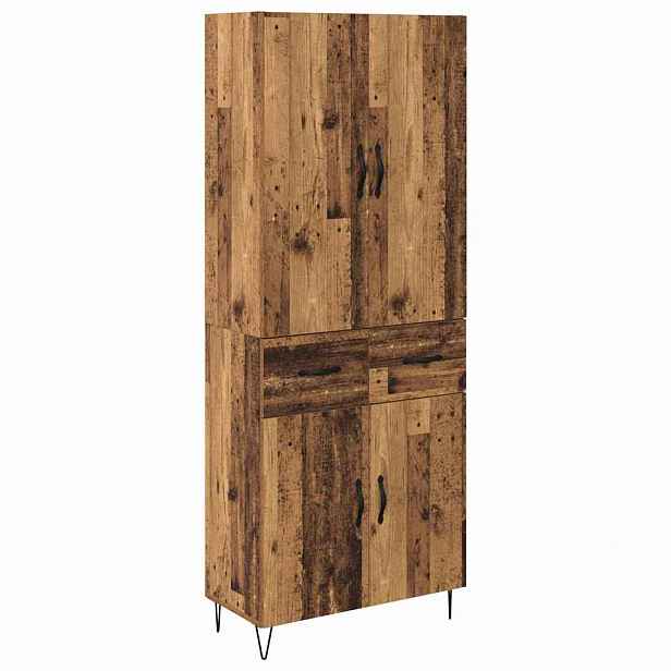 vidaXL Vysoký bufet 2 ks Staré dřevo 69,5 x 34 x 180 cm