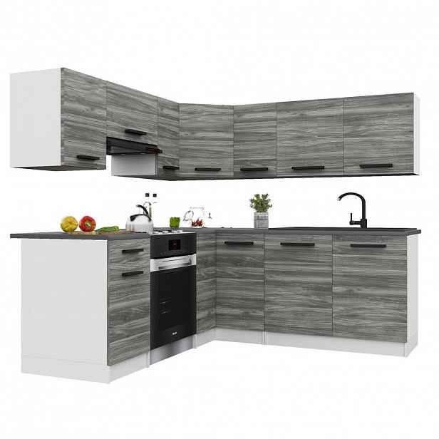 B BELINI GROUP KUCHYŇSKÁ LINKA Italia 6 360 cm, s pracovními deskami, Šedá Glamour