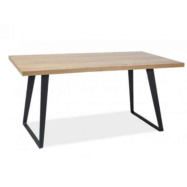 Černý jídelní stůl s deskou v dekoru dub FALCON 150x90
