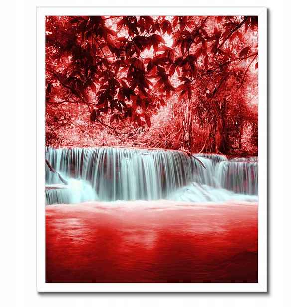 Plakáty v rámu 40x50 Červený vodopád Kaskáda