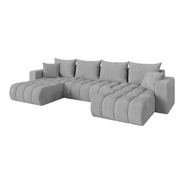 ALTDECOR SEDACÍ SOUPRAVA DO U s funkcí spaní a úložným prostorem MILA-U-v1 378x194x86 šedá manšestr