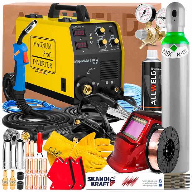 Invertorová Svářečka Magnum Mig-mma 220W 230V 200A Flux Lutosvařování Ocel Alu