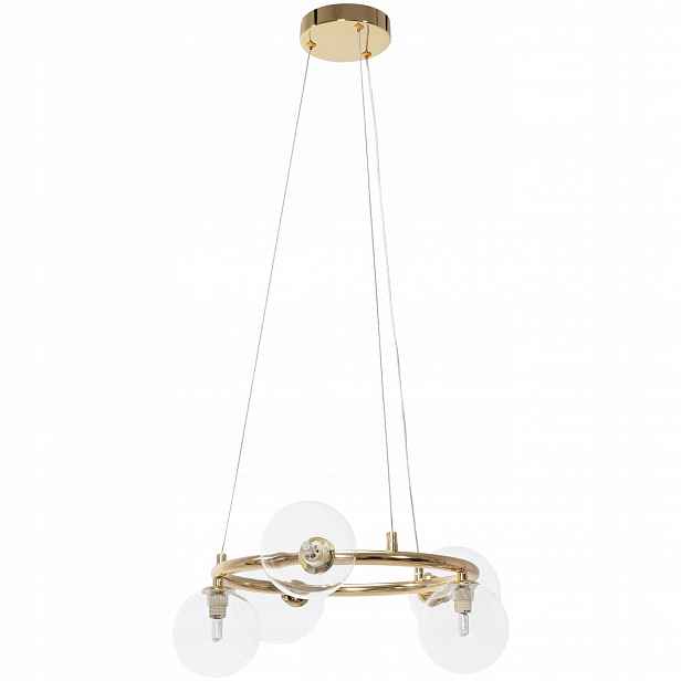 Moderní Závěsná Lampa Ze Skleněných Kuliček Zlaté Barvy