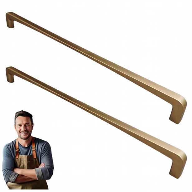 Nábytková Úchytka do skříňky Zásuvky Lucia 320 mm Zlatý Satén 2ks