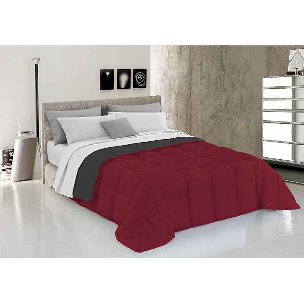 Prošívaná zimní přikrývka z mikrovlákna, bordová/šedá 170 x 260 cm Italian Bed