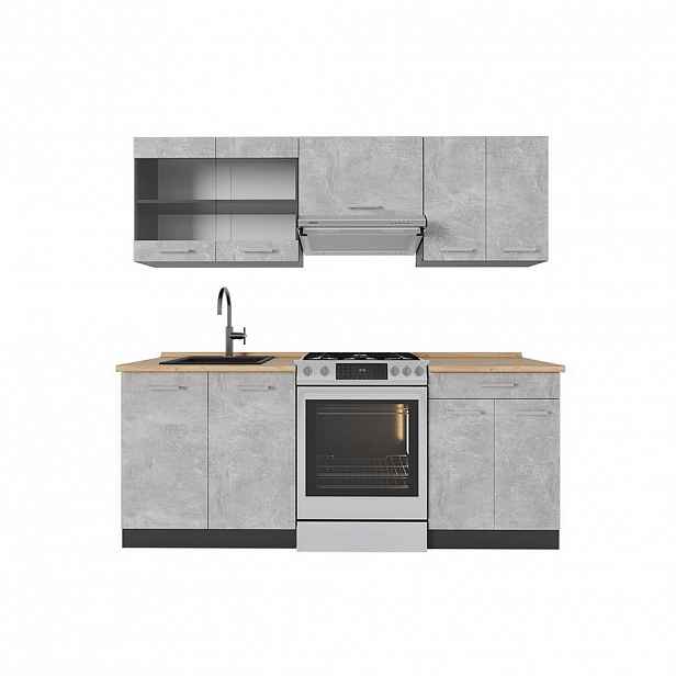 Vicco KUCHYŇSKÝ KOUT R-Line Beton/antracit 200 cm , PD Dub