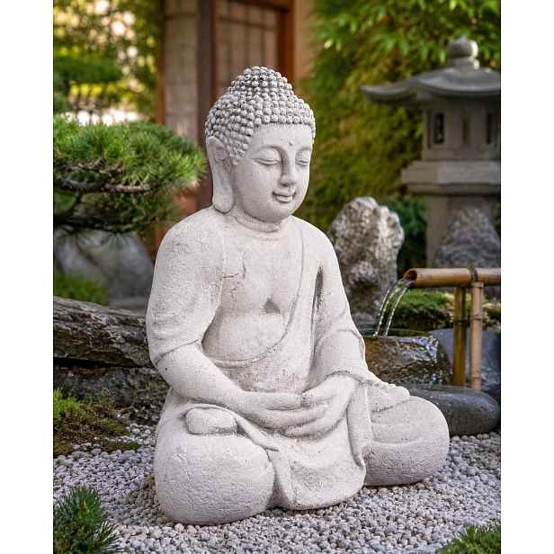 Zenjiro Buddha Japonská zahrada Zahradní figurka Architektonický beton 42 cm
