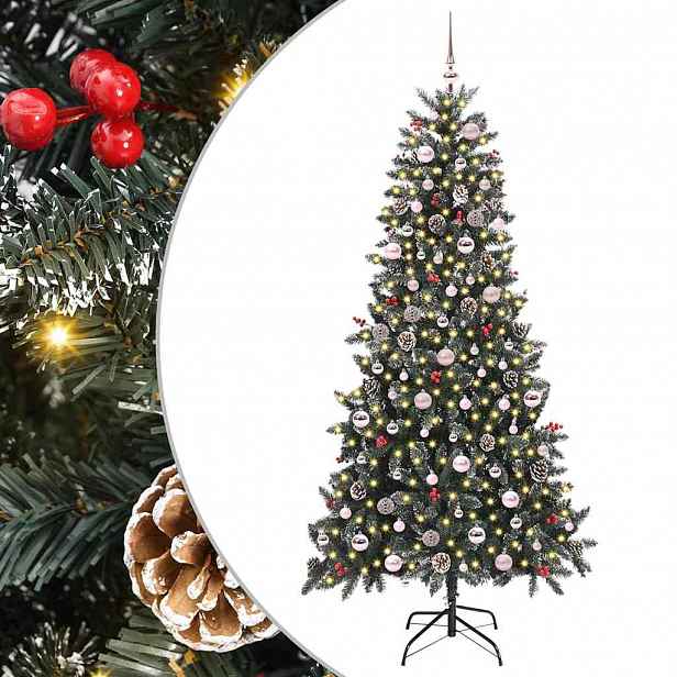 vidaXL Umělý vánoční stromeček Zelená 240 cm PVC, plast a ocel