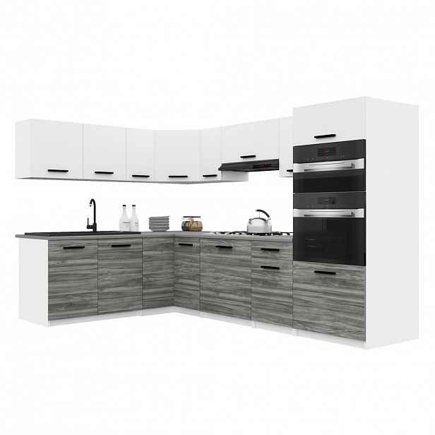 B BELINI GROUP KUCHYŇSKÁ LINKA Italia 8 420 cm , s pracovními deskami, Bílo-šedá Glamour matná