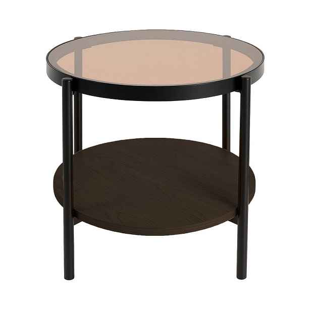 Kulatý odkládací stolek se skleněnou deskou ø 48 cm Hassel – Unique Furniture