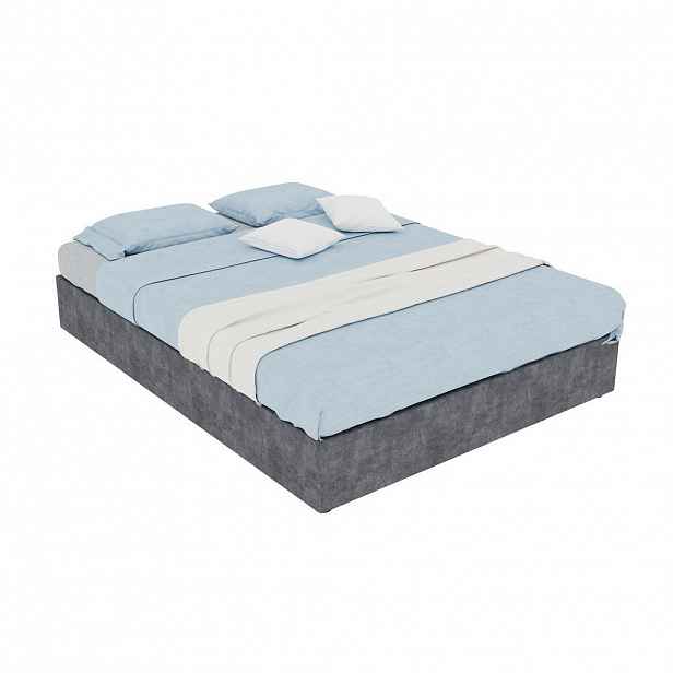 OKWISH POSTEL 140/200 cm šedá z látky a kovu se stabilní konstrukcí