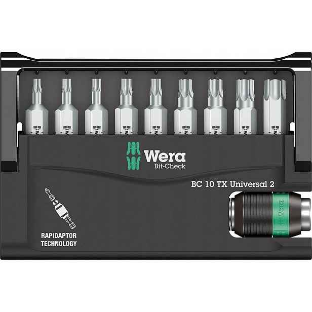 Sada bitů Bit-Check 10 Tx Universal 2 Wera