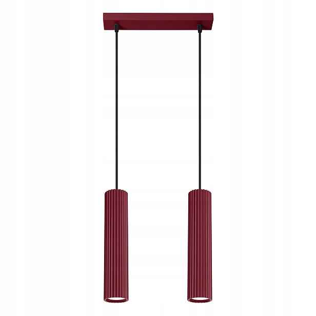 Sollux Lighting závěsná lampa Karbon vínová 2xGU10 10W