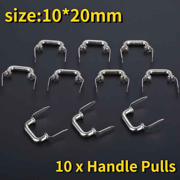 TEMU 10 ks 20x10 mm Mini Úchytky Inline Táhla Stříbrné Knoflíky s Nohou Vintage Dřevěná Dárková Krabička na Šperky a Kosmetiku Dekorace ze Slitiny
