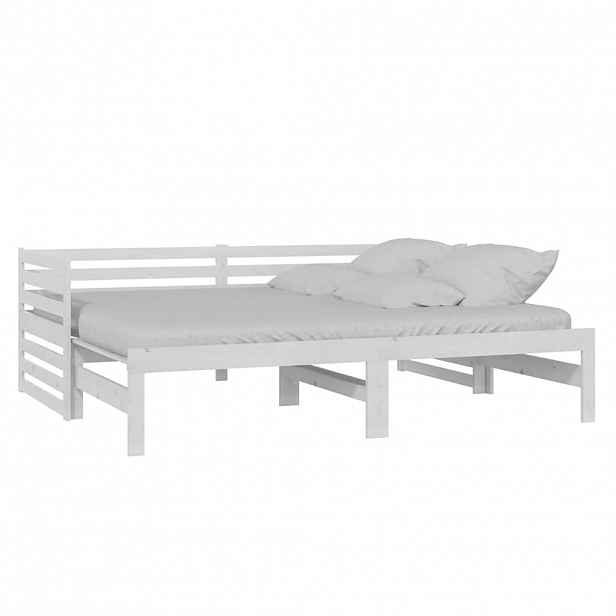 vidaXL Výsuvná válenda bílá masivní borovice 2 x (90 x 200) cm
