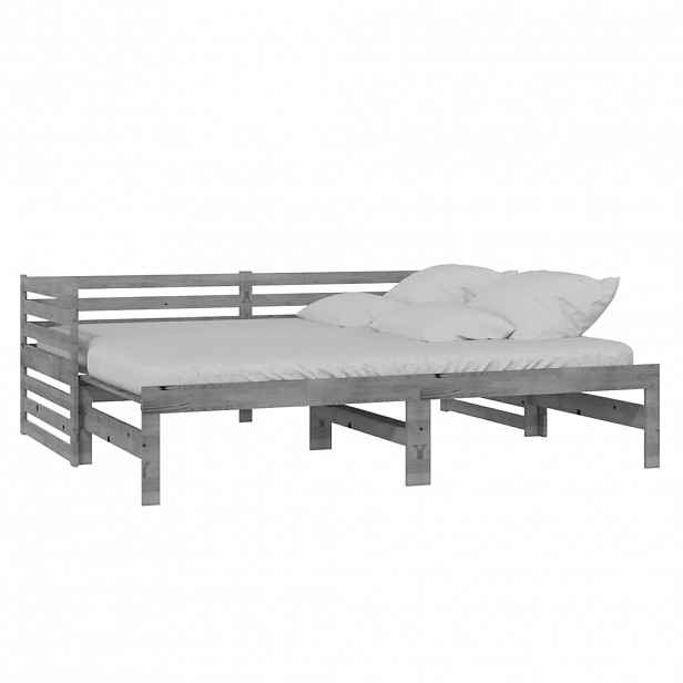 vidaXL Výsuvná válenda šedá masivní borovice 2 x (90 x 200) cm