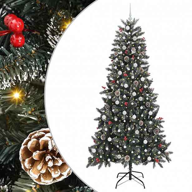 vidaXL Umělý vánoční stromeček Zelená 240 cm PVC, plast a ocel