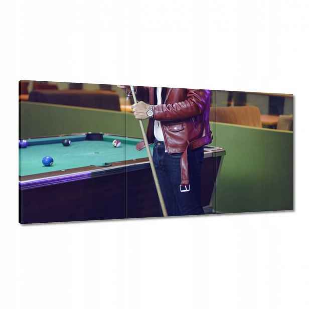 Obrazy 120x60 Kulečník Hra Stůl Bílé Tyče